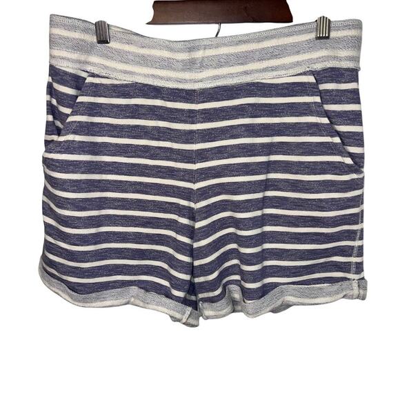 Mossimo Women’s sz L Striped Knit Hidden Drawstring Waist Pocketed Stretch Short - Picture 4 of 7